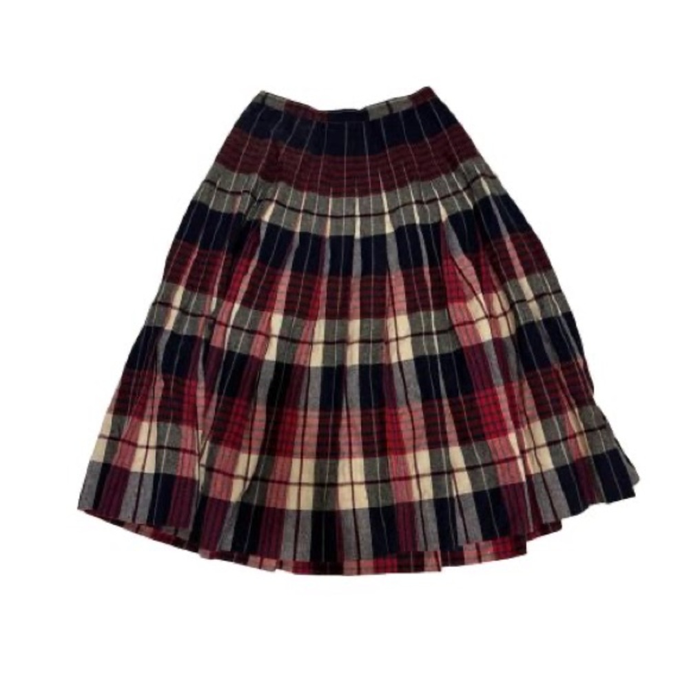 Plaid wool skirt